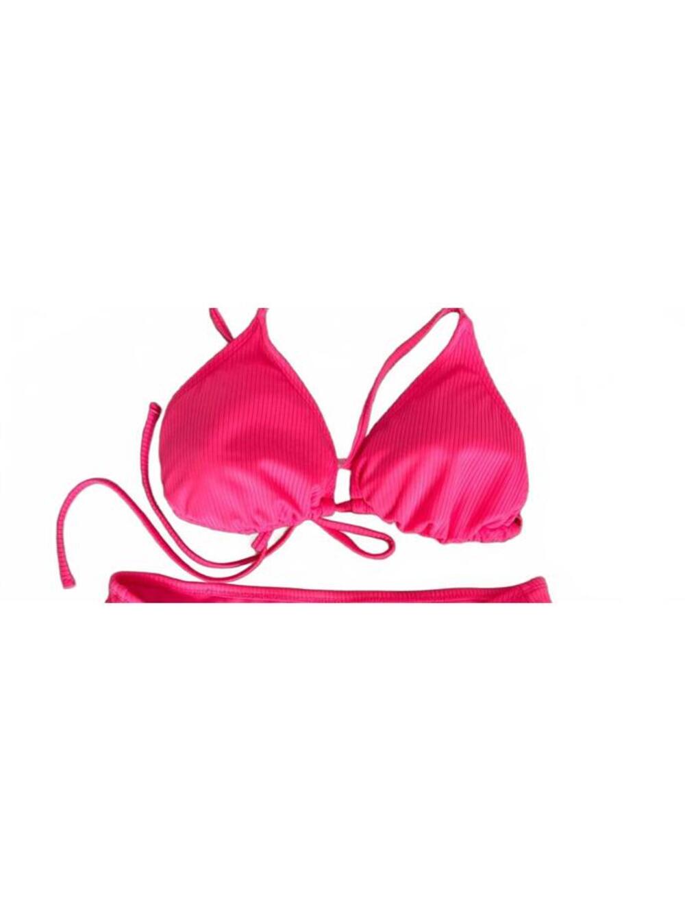 Wild Fable Neon Coral Triangle Bikini Top Large